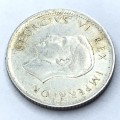 1942 SA Union Sixpence with badly cracked die