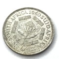 1950 SA Union Sixpence - uncirculated