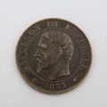 1855 A France  5 Centimes XF