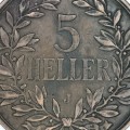 1908 German East Africa J 5 Heller - Bronze - XF