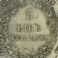 Italian States Revolutionary Provincial Government 1848 m 5 Lire - XF+