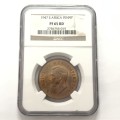 1947 SA Union penny graded PF 65 RD by NGC - YES PF 65 and RED