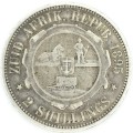 1895 ZAR Two shilling - aVF better than fine not quite VF