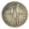 1934 Southern Rhodesia Threepence - XF