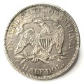 1876 USA half dollar `S` - Made into brooch professionally very high book value - XF+