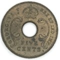 1925 East Africa Five Cent - AU+