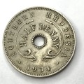 1934 Southern Rhodesia half penny - XF