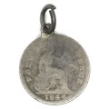 1844 Great Britain Groat 4 pence charm pendant