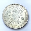 1942 SA Union Half Crown - Full lustre - Light bag marks - AU+