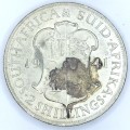 1941 SA Union 2 Shilling - AU Stain cracked die OBV