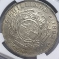 1892 ZAR Single shaft Crown - 5 Shilling graded AU 53 by NGC - Low mintage of 14000