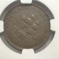 1925 ZAR Half Penny graded AU 50 BN by NGC