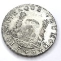 1743 Silver Pillar Dollar 8 Reales, Treasure from Reijgersdal shipwreck
