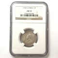 1930 SA Union 1 shilling graded AU53 by NGC