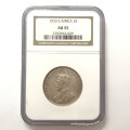 1933 SA Union 2 shilling florin graded AU55 by NGC