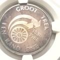 1988 RSA Great Trek Rand graded as PF 68 - Ultra Cameo by NGC - Lovely pink toning - a real gem