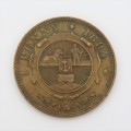 1894 ZAR Paul Kruger penny 1d - Gash on cheek