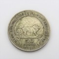 1918 H East Africa Scarce 50 cent