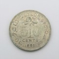 1895 Ceylon silver 50 cent