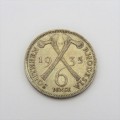 1935 Southern Rhodesia 6d sixpence