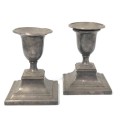 Pair of silver candle holders weighs 525 grams - no hallmarks