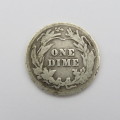 1900 USA silver Dime well used