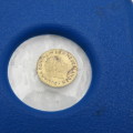 Very small goldplated copper Netherlands 1 Gulden coin for jewellery