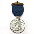 Victoria 1897 City of Cape Town lead medallion with ribbon
