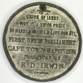 Unification of the Colonies 31 MAY 1910 - SA Union medallion - presented by R.D Irwin