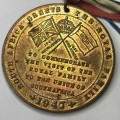 1947 Royal visit to South Africa medallion with ribbon - lovely toning - scarce