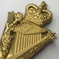 Great Britain Royal Irish Fusiliers badge - Very large - Queens Crown - Gilt with lugs