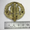 Great Britain Northamptonshire regiment cap badge - Bi-metal - slide