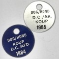 Lot of 3 Dog Licenses with no. 1800 - all Koup - 1983, 1984 and 1985