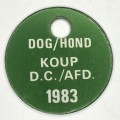 Lot of 3 Dog Licenses with no. 1800 - all Koup - 1983, 1984 and 1985