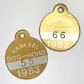 Very Very scarce - Krakeel 1983 - Dog licenses no.33, 44, 55 and 66