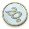 20c OK light blue plastic token