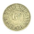 1867 Daniel and Hyman Goedvoor 6d token Bloemfontein Oranje Vrystaat