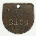 1917 Transvaal Free Dog Badge no. 2100