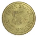Peter Simper 5 pence token