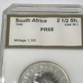 1948 SA Union 2 1/2 Shillings Half Crown graded RR68 by PCI - only 1120 minted