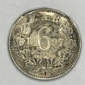1896 and 1897 ZAR Kruger Sixpence - well used