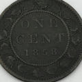 1858 Canada 1 Cent - broken stem @ 9 O`clock and 7 O`clock