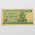 Zimbabwe 5 Dollars Harare 1983 banknote