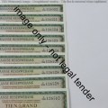 South Africa TW de Jongh 3rd issue R10 banknotes - Lot of 9 notes with consecutive numbers 1975