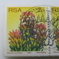 South Africa protea series coil stamps - 1c, 2c,5c,10c 4 strips of 30 stamps cancelled
