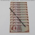 Lot of 10 TW de Jongh R1 notes - uncirculated with consecutive numbers