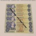 Lot of 5 South Africa GPC de Kock R2 notes with 2 consecutive numbers