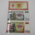 Lot of 10 Zimbabwe bank notes - all different