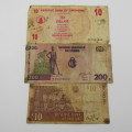 Lot of 10 well used Africa bank notes