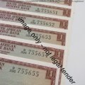 TW de Jongh 3rd Issue R1 bank notes - UNC with consecutive numbers - lot of 52